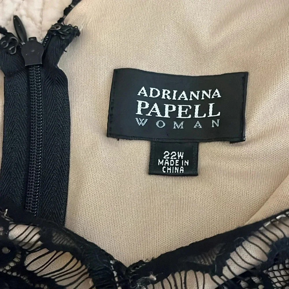 Adrianna Papell | Black floral lace dress Shutter Pleats women’s size 22W Plus - Picture 5 of 7